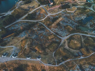 Drone Views from around Suomenlinna in Helsinki, Finland