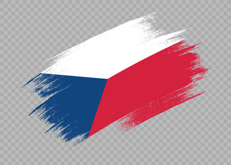 Czech Republic flag with brush paint textured isolated  on png or transparent background,Symbol of Czech Republic  ,template for banner,promote, design,vector,top gold medal winner sport country