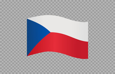 Waving flag of Czech Republic isolated  on png or transparent  background,Symbol of Czech Republic,template for banner,card,promote, vector illustration top gold medal sport winner country