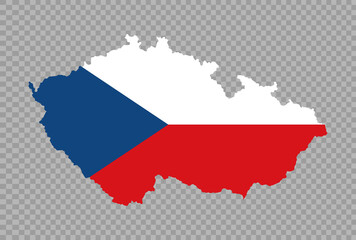 Fototapeta premium Czech Republic flag on map isolated on png or transparent background,Symbol of Czech Republic,template for banner,advertising, commercial,vector illustration, top gold medal sport winner country