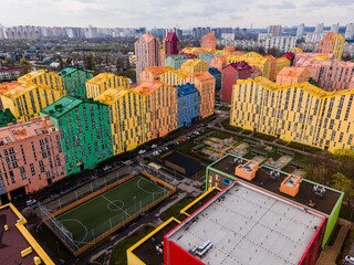 Comfort Town Aparment Complex by Drone in Kyiv, Ukraine