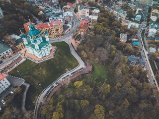 St. Andrew's Church seen in Kyiv, Ukraine