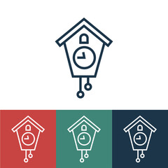 Linear vector icon with cuckoo clock