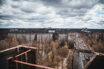 Reactor Sarcophagus in the Chernobyl Exclusion Zone