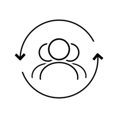 User rotation. Customer client returning, retention icon. Illustration vector