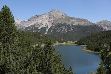Fototapeta na wymiar Vista lago di montagna