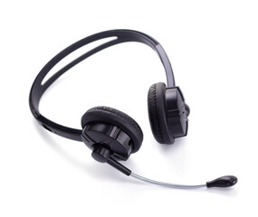 Wireless headphones isolated at white background