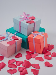 Romantic still life with heart in wooden casket