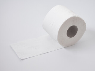 Toilet paper isolated on white background.