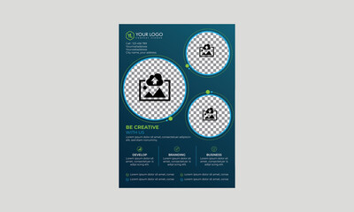Fototapeta na wymiar Business flyer design corporate flyer template geometric shape poster design brochure gradient abstract magazine background space for photo