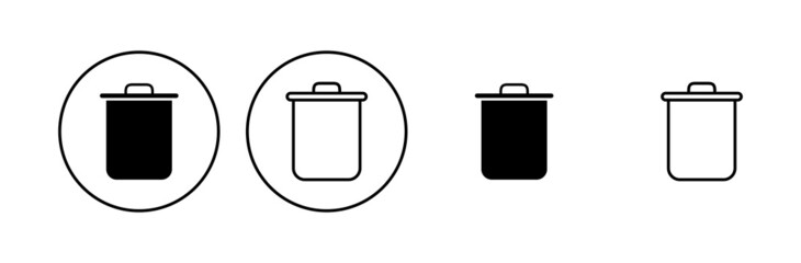 Trash icon set. trash can icon. delete icon vector. garbage