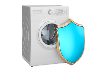 Washing machine with shield. 3D rendering