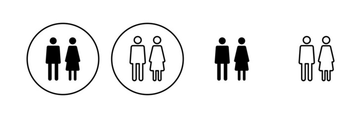 Man and woman icon set. male and female symbol