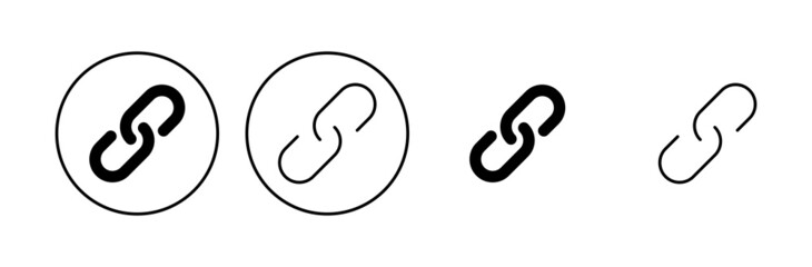 Link icon set. Hyperlink chain symbol.