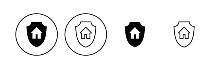Home insurance icon set. home protection icon
