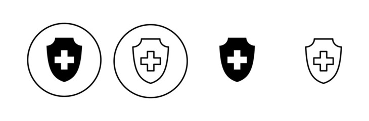 Health insurance icon set. Insurance health document icon