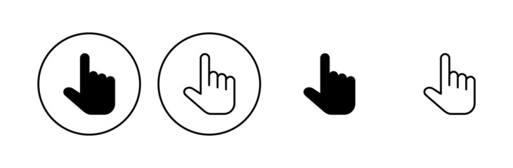 Hand cursor icon set. cursor icon vector. hand cursor icon click
