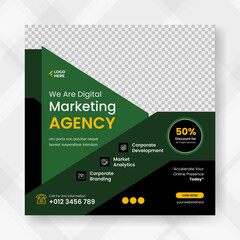 Modern promotion web banner for social media post template. minimalist square flyer for digital marketing