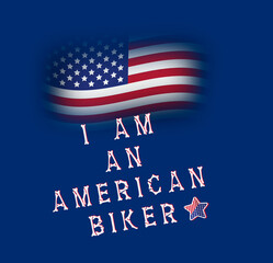 an American flag biker