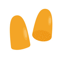 Orange earplags. Protection concept. Flat vector illustration