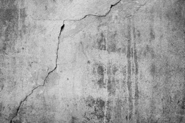 Obraz premium Old Concrete wall In black and white color, cement wall, broken wall, background texture