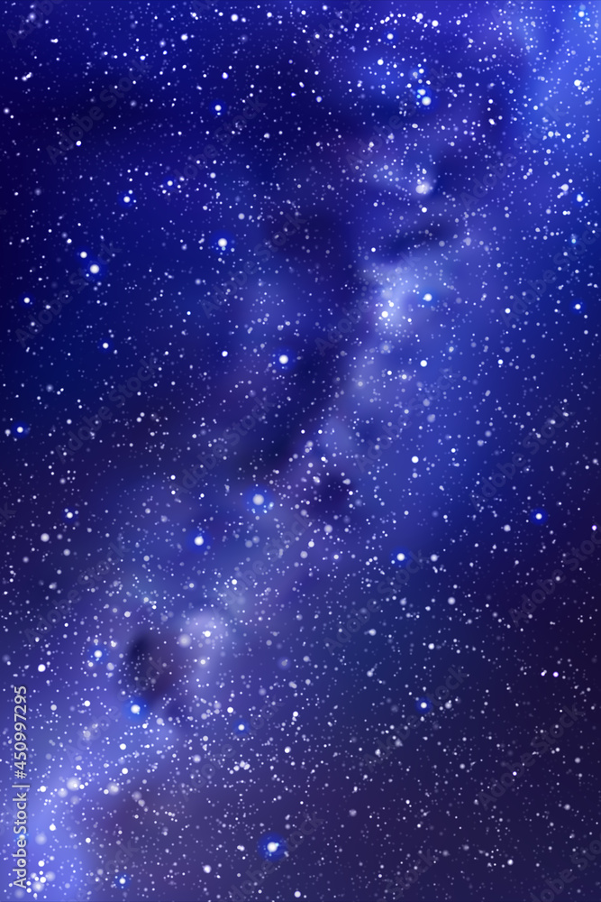 Poster night starry sky. milky way, stars, nebula. space vertical background
