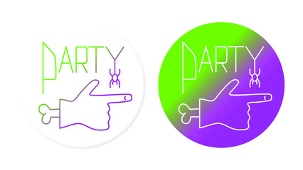 zombie hand indicating direction, party, gradient line vector icons set for web design, templates, infographics and more