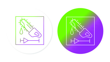 horror film, bloody saw, gradient line vector icons set for web design, templates, infographics and more