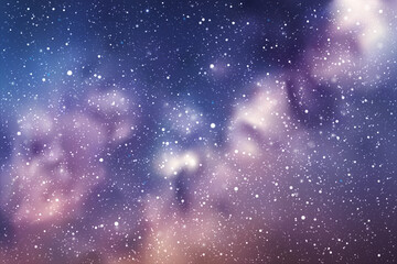Fototapeta na wymiar Night starry sky. Milky Way, stars and nebula. Space vector background
