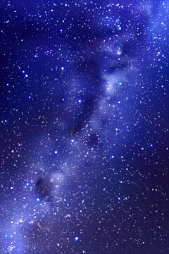 Night starry sky. Milky Way, stars, nebula. Space vertical background