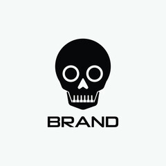 skull and crossbones piano logo desisgn