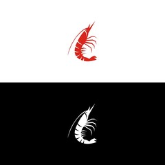 Shrimp logo Prawns icon design vector template