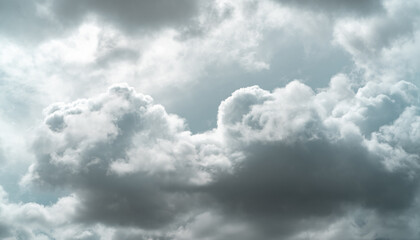 Overcast sky. Dark dramatic gray sky and white clouds before rain. Cloudy and moody sky. Storm sky....