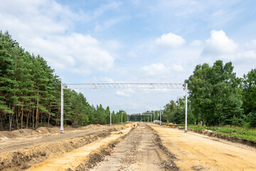 Fototapeta na wymiar construction of a new railway line from Katowice to Pyrzowice