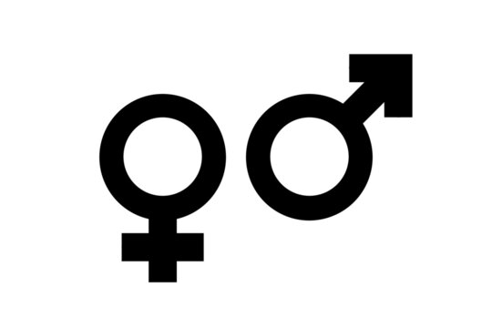 male and female symbol pictograms on a white background