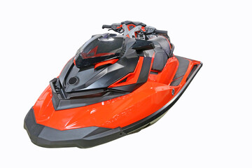 Naklejka premium Red jet ski on white background