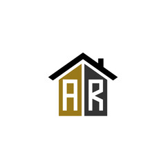 ar home logo design vector luxury linked