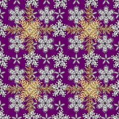 Seamless pattern with interesting doodles on colorfil background. Raster illustration.