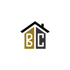 bc home logo design vector luxury linked
