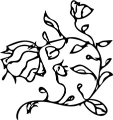 black and white flower