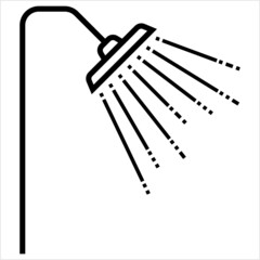 Shower Icon, Bathroom Water Shower Icon