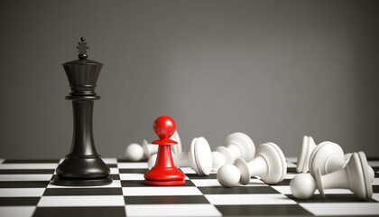 Business concept Strategy of red Chess Game