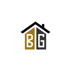 bg home logo design vector luxury linked