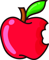 Apple cartoon illustration. style vector apple for design resources