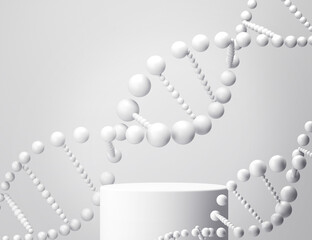 Background for cosmetic and medical product, Dna Helix, podium display