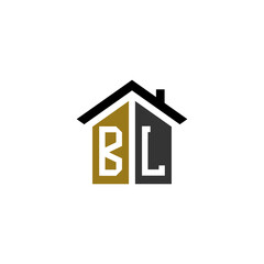 bl home logo design vector luxury linked