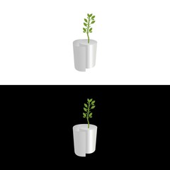 Organic Tissue Logo Vector Icon Illustration color gradient black white silver creative luxury