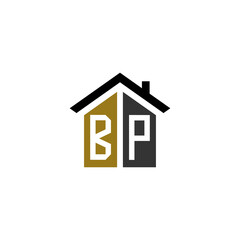 bp home logo design vector luxury linked