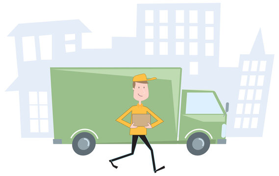 Vector illustration people and vehicle delivery services images.
