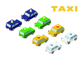 Naklejka premium 色々なタクシー（アイソメトリック）